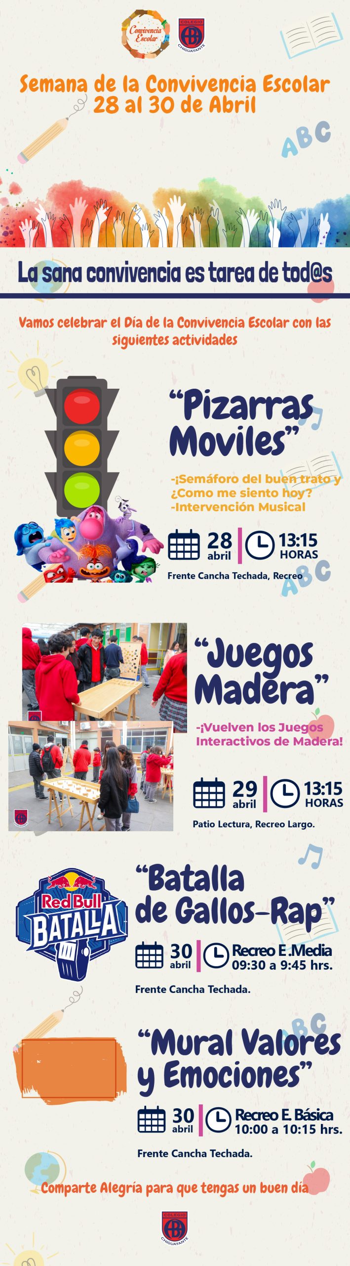 🏫 Semana de la Convivencia Escolar - Actividades 🎈 - Colegio Andrés Bello
